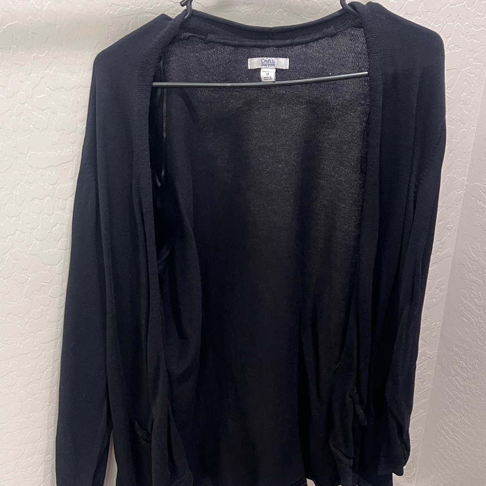 Black Open Front Cardigan